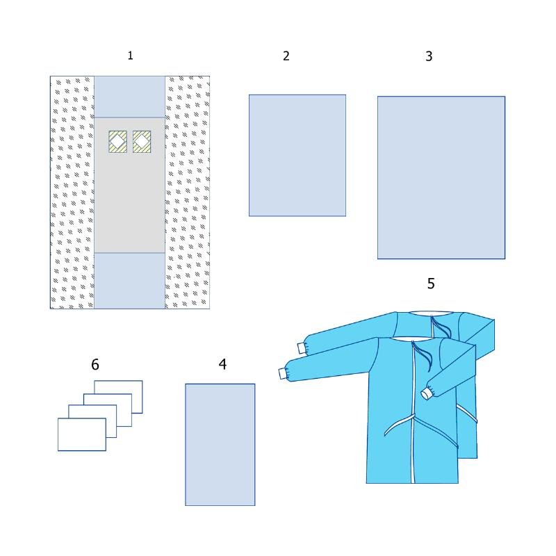 Комплект одягу та покриттів операційних для ангіографії №19 Taipan-Pharm стерильний